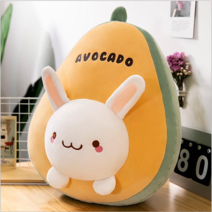 Gấu Bông Trái Cây Qủa Bơ Hình Mặt Thú Cưng Size 30cm - 48cm (4 Mẫu)