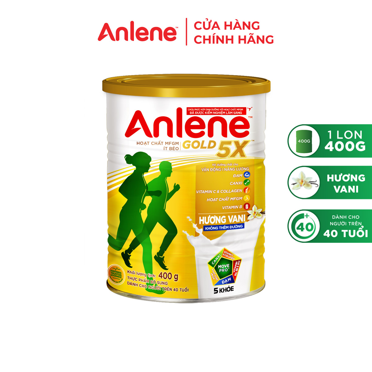 [Voucher giảm đến 26%]Sữa Bột Anlene Gold Hương Vani 400G