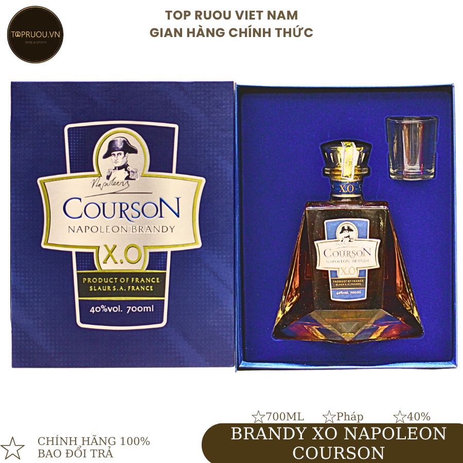 [Kèm Túi Hộp] Rượu Brandy XO Pháp Courson Napoleon - 700ml [Chính Hãng][Top Rượu VN]