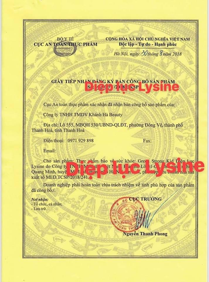 [HCM]Diệp Lục Lysine (Green Strong Kid)