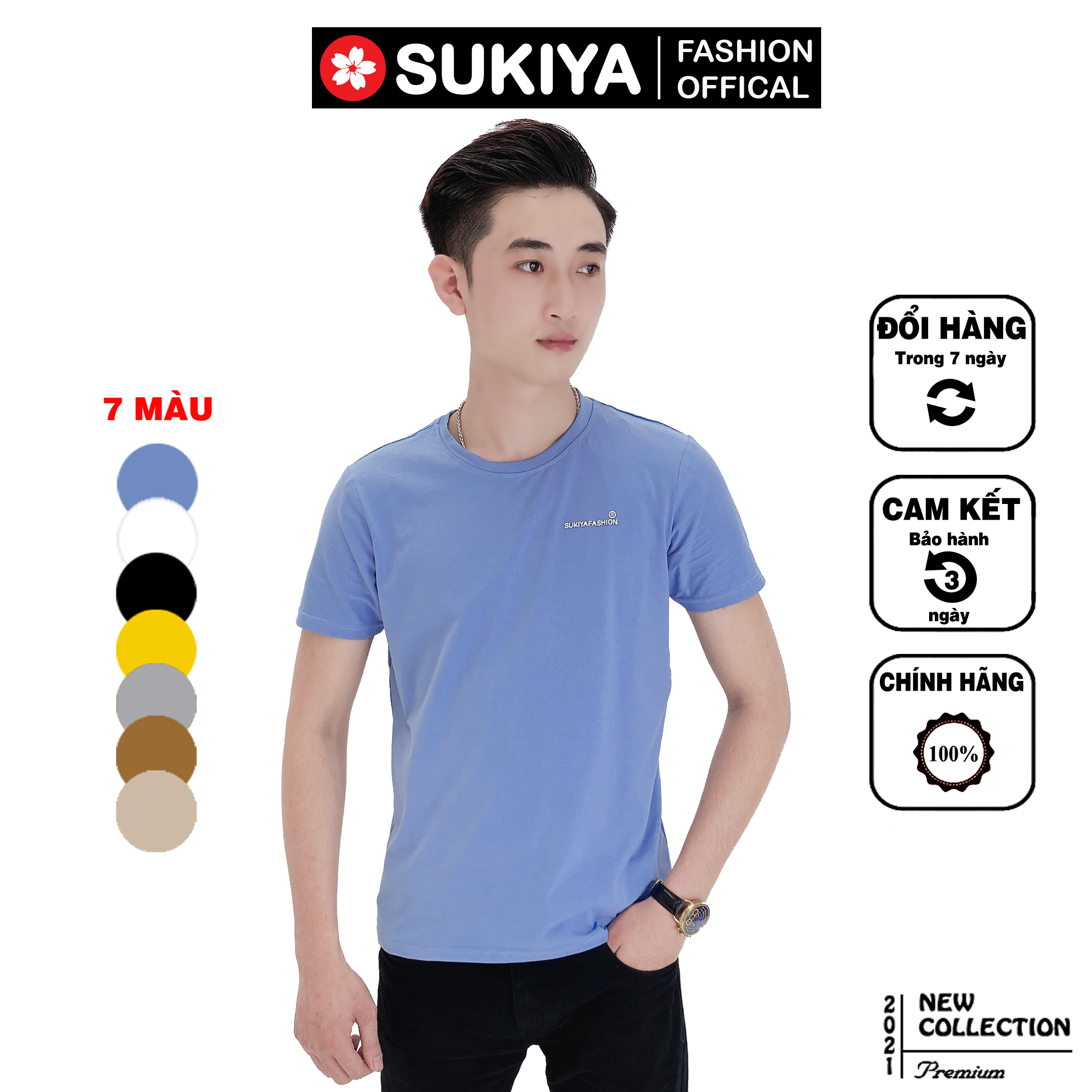 Áo thun nam chất thun co dãn 4 chiều SUKIYAFASHION (AT03)