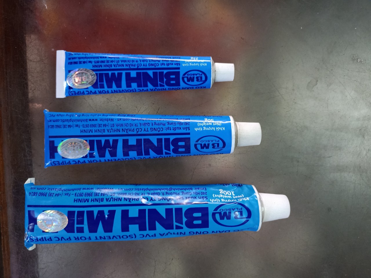 Tuýt keo dán ống nhựa pvc bình minh 25g - 100g