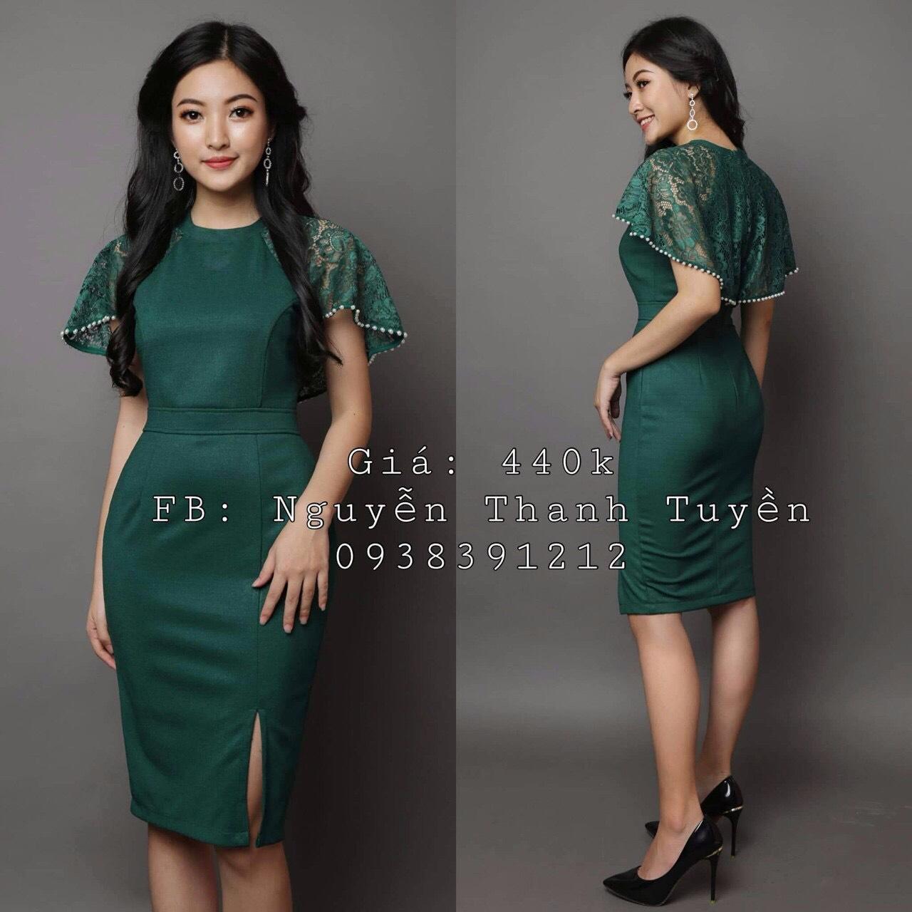 [HCM]Đầm Cát Hàn Phối Ren Siêu Xinh