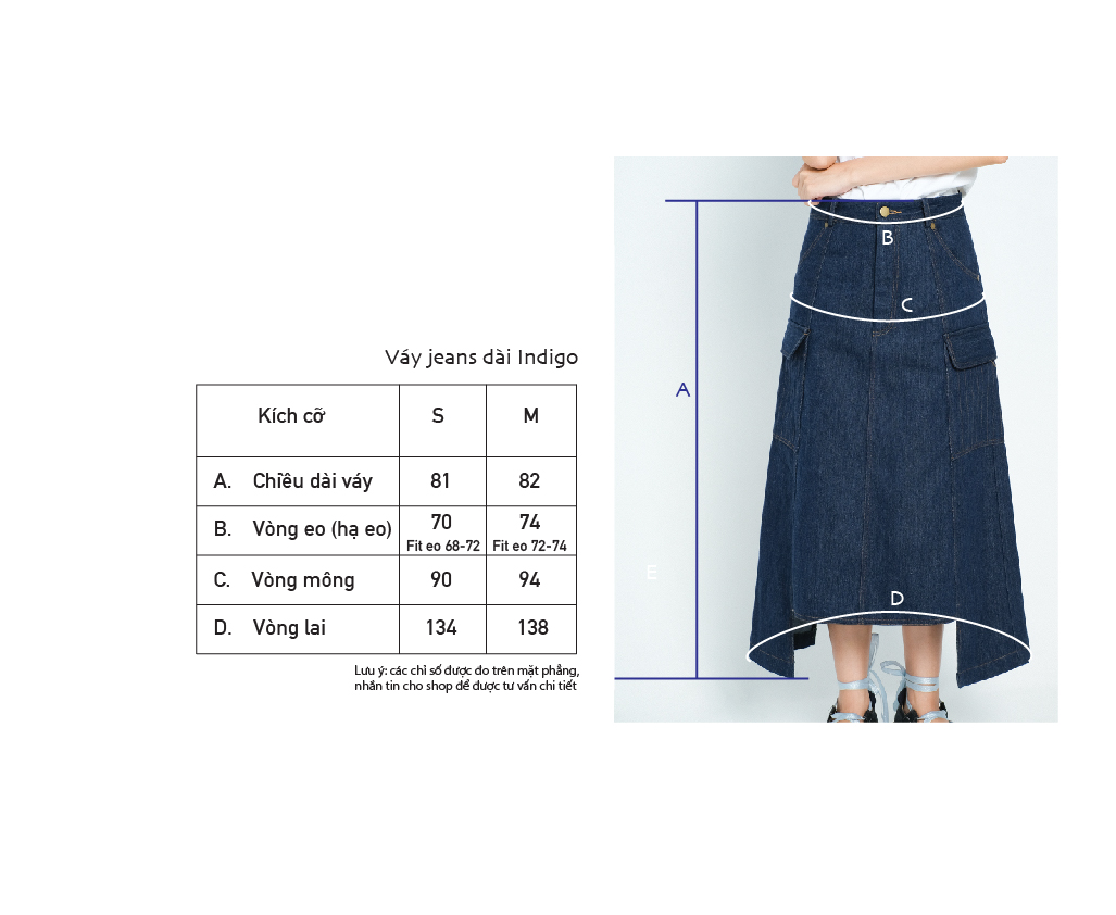 Double Moonshot - Chân váy jeans Indigo