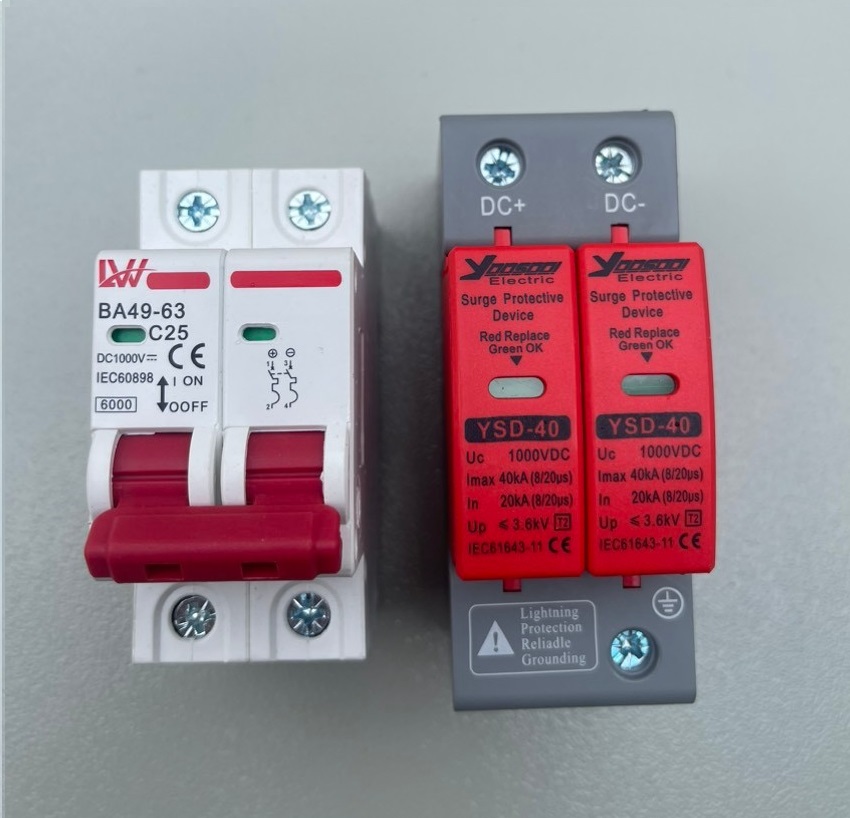 Combo át DC 2P 1000v + chống sét lan truyền DC 2P 1000V