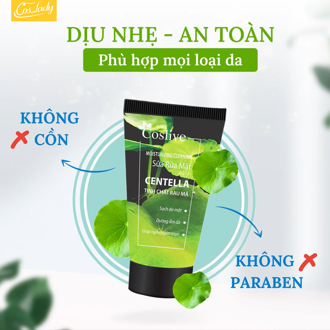 Sữa Rửa Mặt Rau Má Coslive 120ml