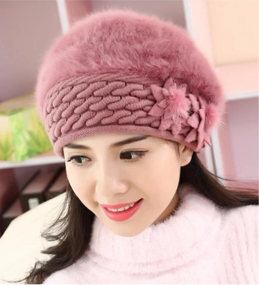 [HCM]Mũ nón len bere lông thỏ cao cấp