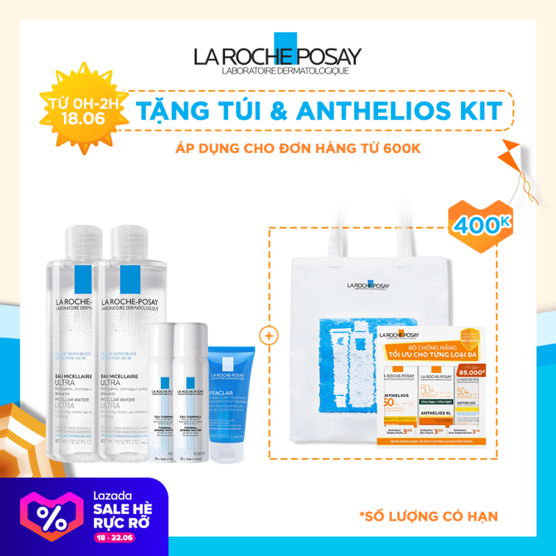 Bộ đôi nước tẩy trang làm sạch sâu giàu khoáng dành cho da nhạy cảm La Roche Posay Micellar Water Ultra Sensitive Skin giá rẻ