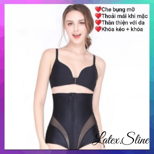 Quần Gen Nịt Bụng Kéo Khóa Vải Lụa Trơn Cao Cấp