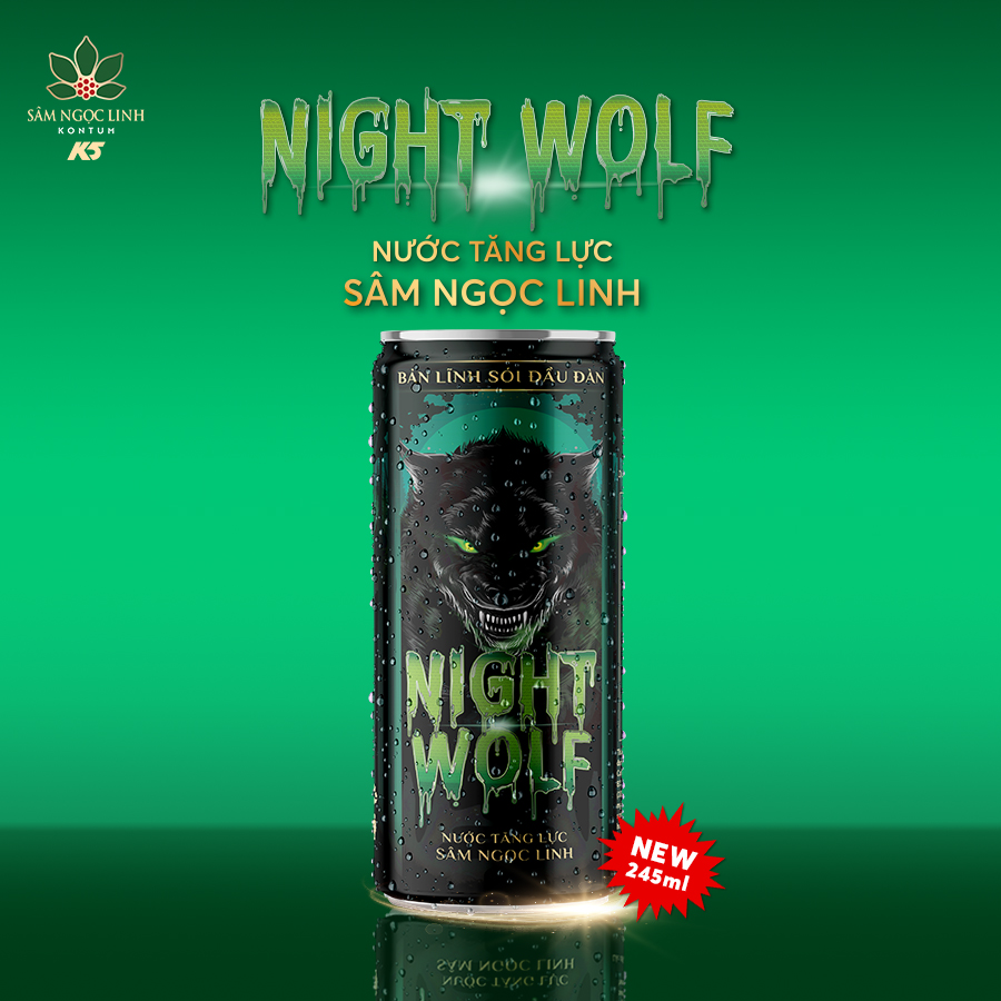 Nước Tăng Lực NightWolf Sâm Ngọc Linh Lon Lẻ 245ML/Lon