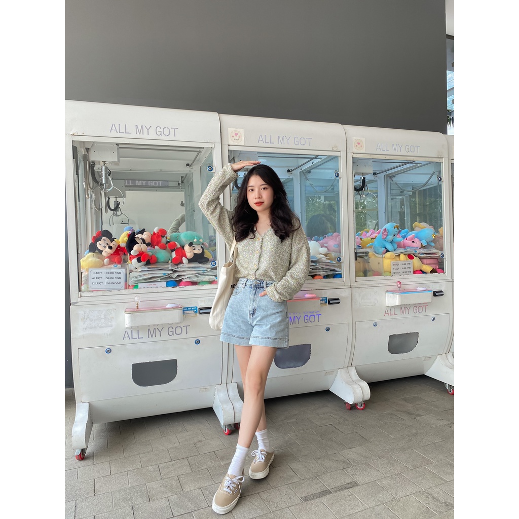 KIDO Quần shorts jeans dập lai PULL JEAN SHORTS