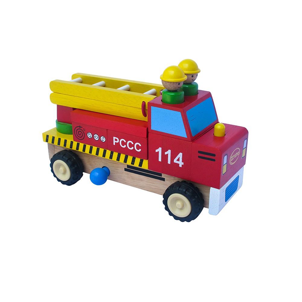Đồ chơi gỗ - Xe thang lắp ráp Winwintoys
