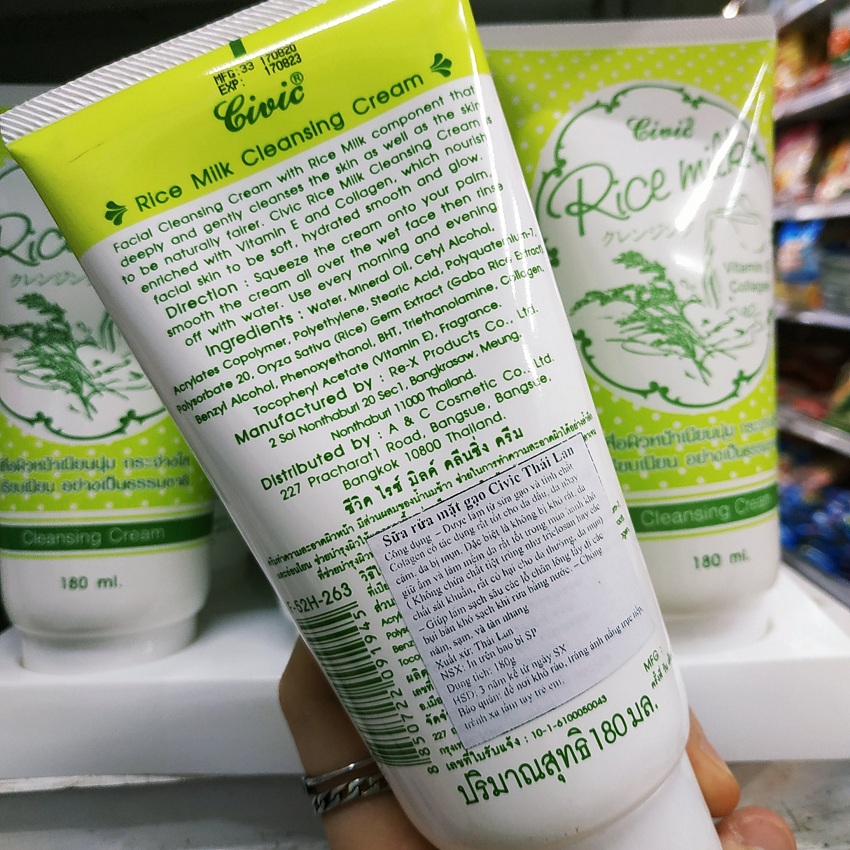 Sữa Rửa Mặt Gạo CIVIC Rice Milk 180ml THÁI LAN (Giảm 20K ship cho đơn từ 49K)