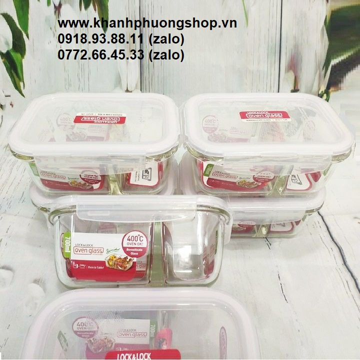 [HCM]hộp cơm thủy tinh lock&lock - hộp cơm thủy tinh lock&lock 2 ngăn