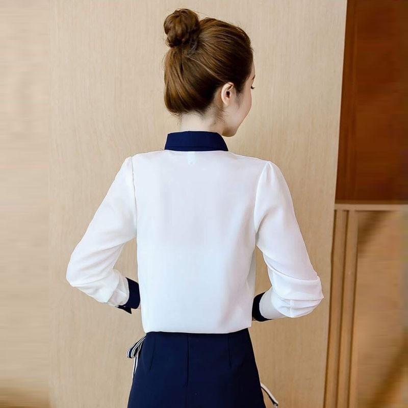 Áo Sơ Mi Cổ Kèm Nơ T-SM0KN2 (Trắng)