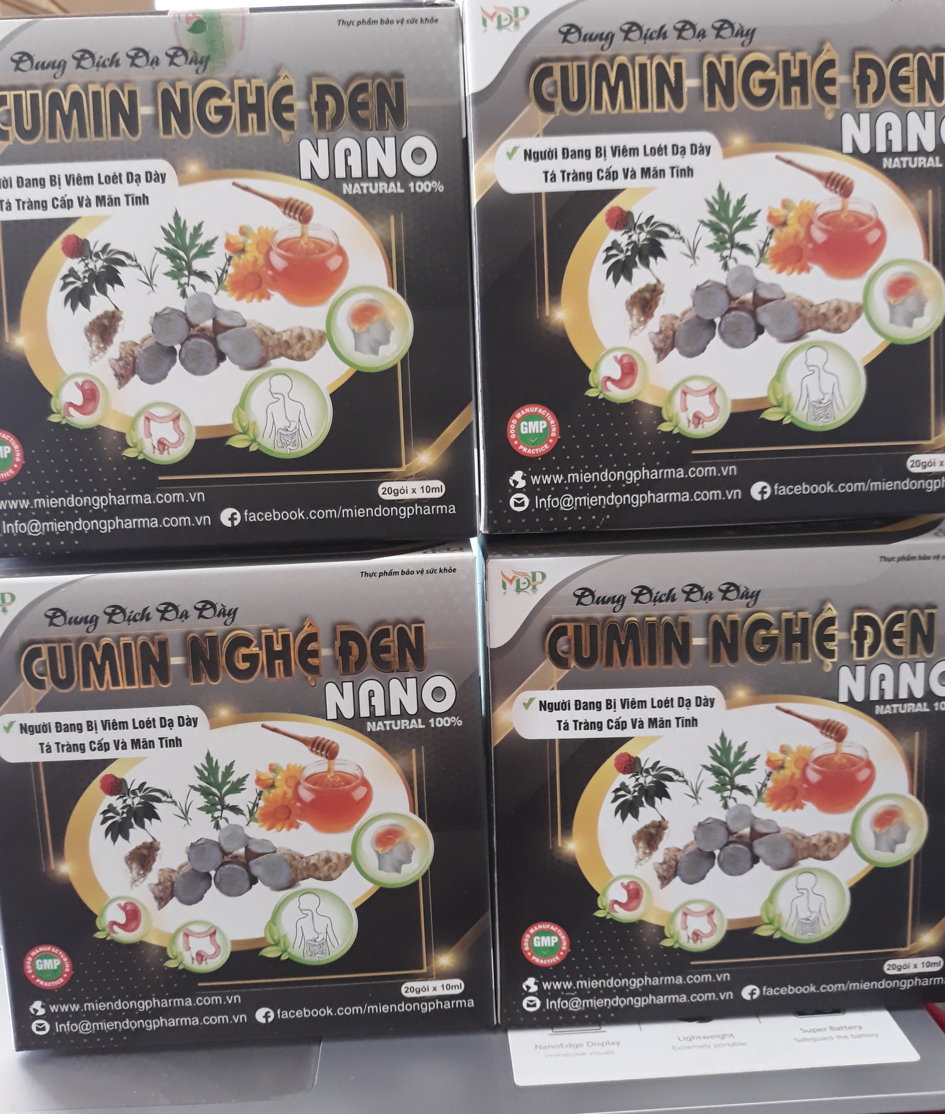 dung dịch nghệ đen hộp 20 gói
