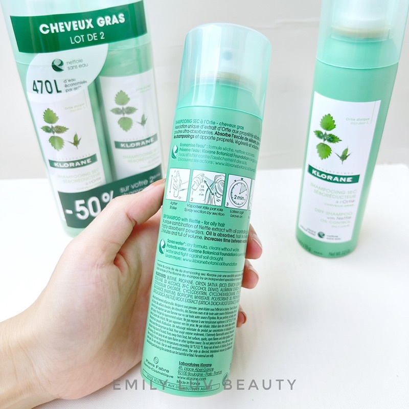 (Mẫu mới) Dầu gội khô Klorane 150ml