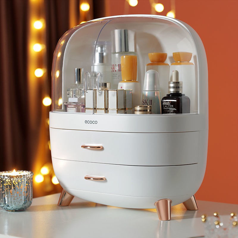 Kệ đựng mỹ phẩm ecoco đủ size, đủ màu tủ đựng mỹ phẩm, tủ đựng đồ ecoco 3 ngăn cao cấp mẫu hộp đựng mỹ phẩm, son, đồ trang điểm ecoco 3 ngăn để bàn - tủ mỹ phẩm để bàn trang điểm cửa kính 3 ngăn ecoco chống bụi- kệ đựng mĩ phẩm