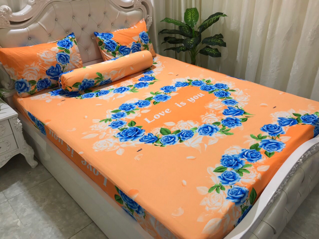 [HCM]Bộ Drap Thun Hàn Quốc mát lạnh { 4 món }drap+3 áo gối