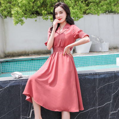 Váy cho con bú, cổ bẻ, kiểu dáng trẻ trung, thon gọn