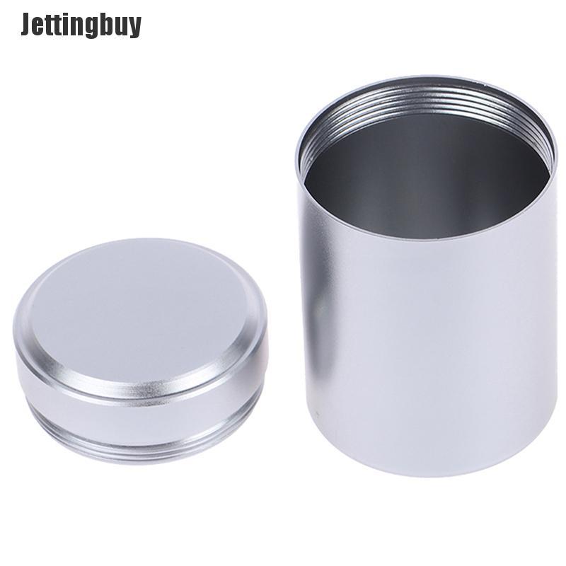 Jettingbuy 1x Silver Airtight Proof Container Aluminum Herb Stash Metal Sealed Can Tea Jar