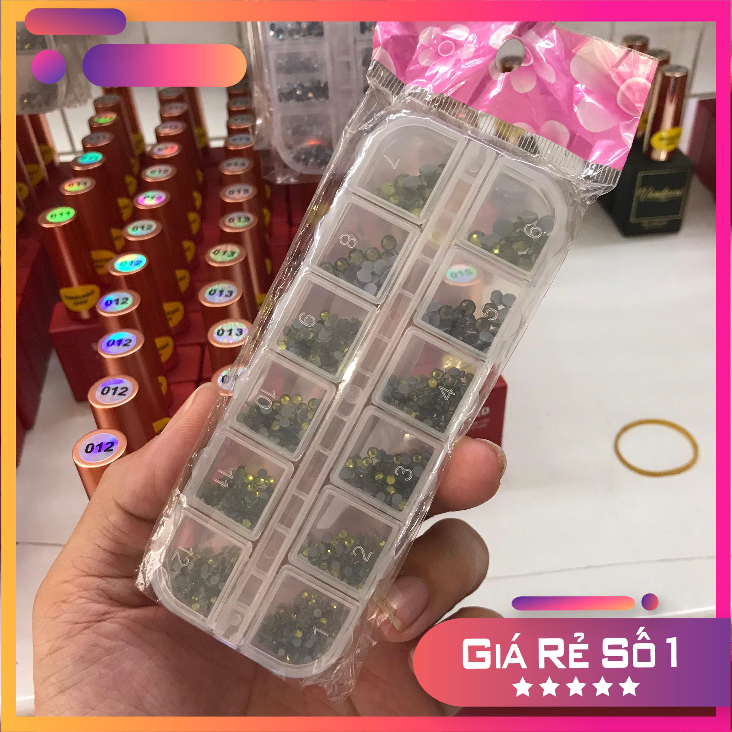 Set đá chân keo 12 ô mix size siêu sáng