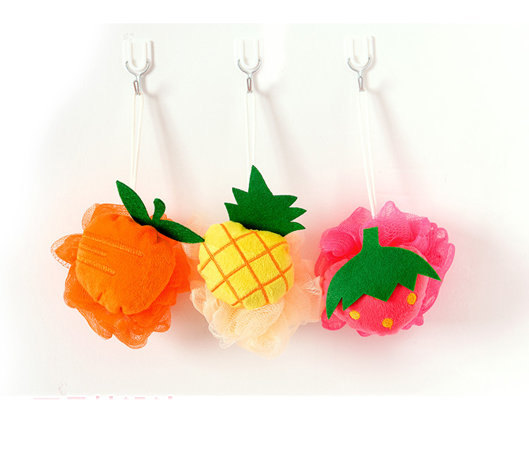 MULTI-COLOR FRUIT-SHAPED BATH BATH BATH BRUSH Mesh back scrubbing mesh bath