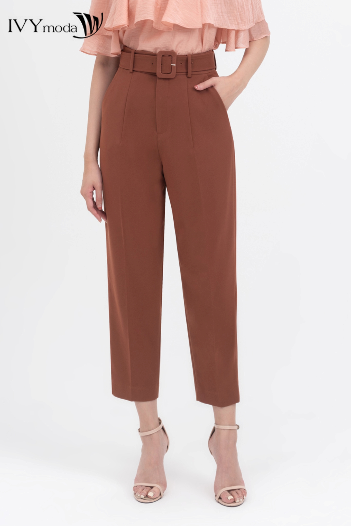 Quần baggy phối đai IVY moda MS 22M8250