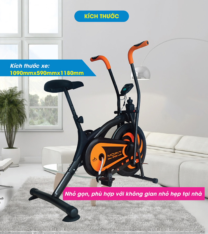 Xe Đạp Tập Thể Dục Trong Nhà Liên Hoàn MO2060 Đen Phối Cam (BH Chính Hãng 12 Tháng)