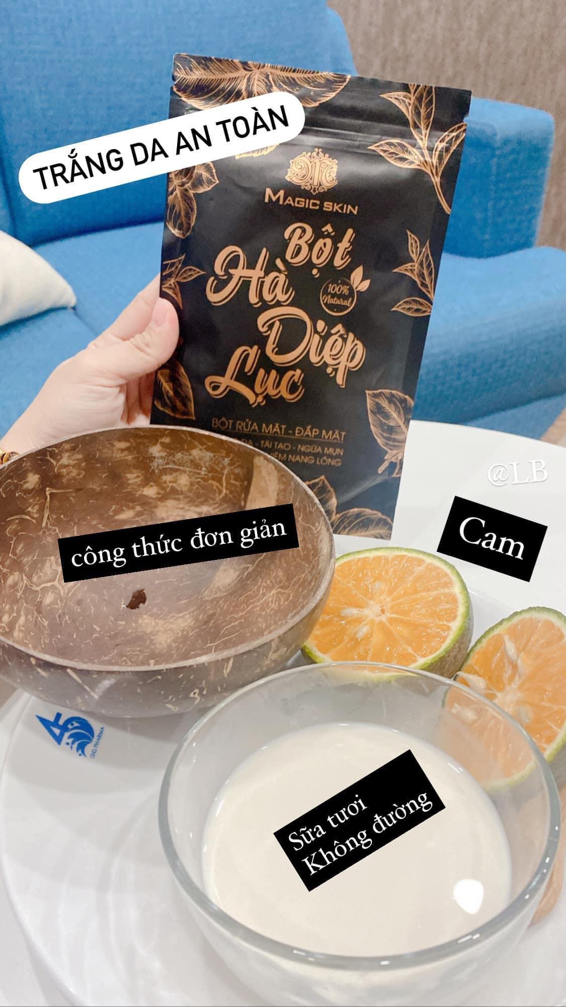Bột rửa mặt - Bột hà diệp lục trắng da Magic skin