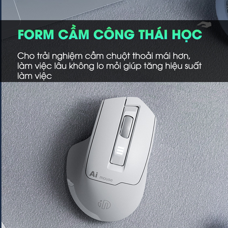 Chuột máy tính không dây bluetooth SIDOTECH S6 voice ai điều khiển bằng giọng nói dịch văn bản silent chống ồn pin sạc có 6 nút bấm đọc lạ công thái học làm việc hỗ trợ 120 ngôn ngữ - Hàng chính hãng