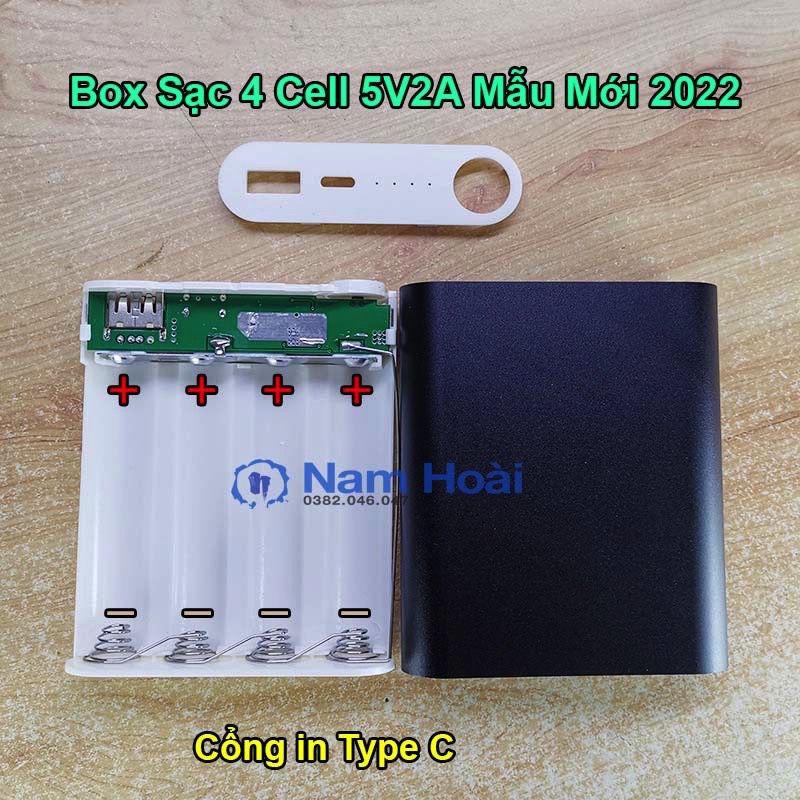 [HCM]Mạch sạc 4 cell pin 5V2A + box 4 cell vỏ nhôm ( có lò xo, không gồm pin )