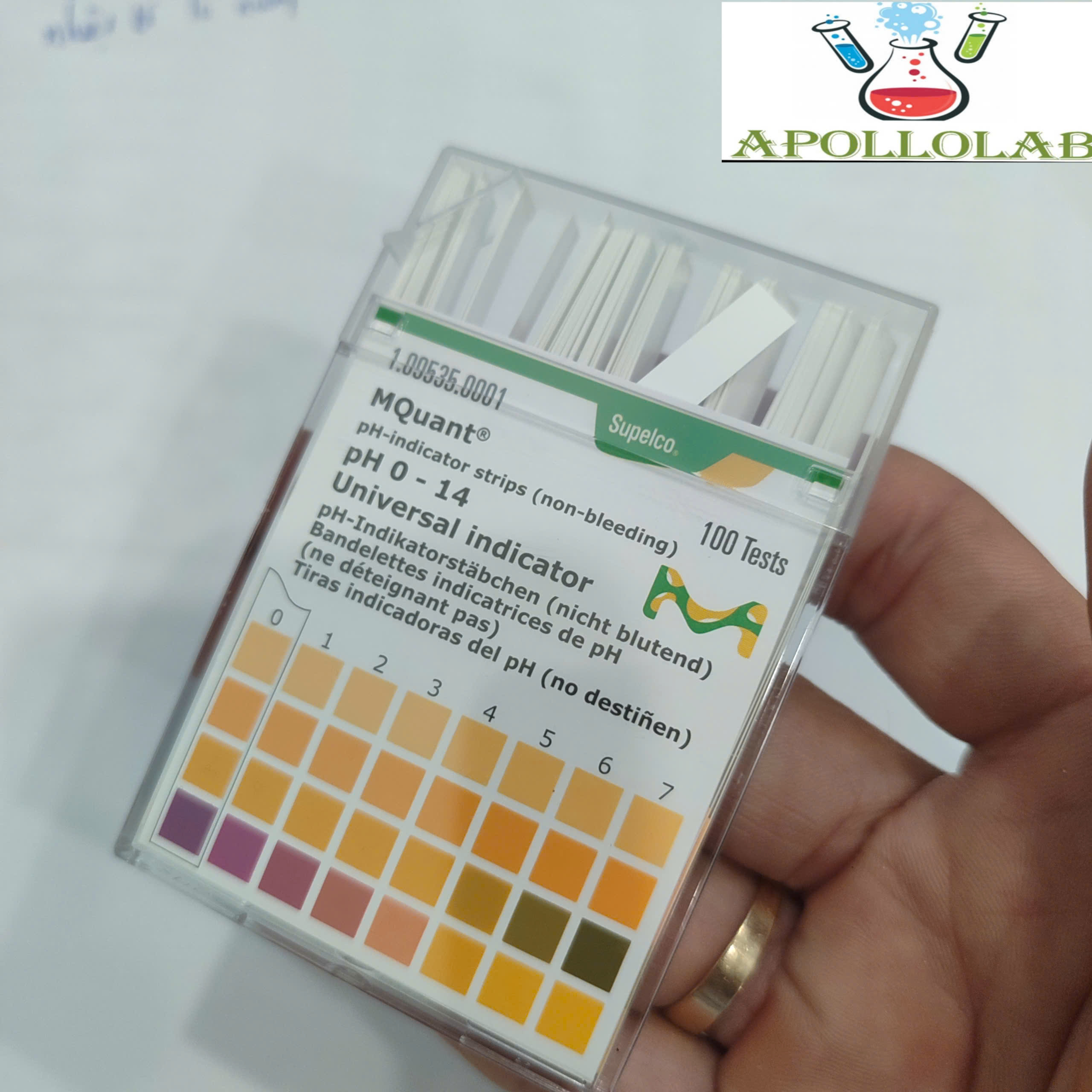 [HÀNG ĐỨC] Que đo pH 0-14 Merck Code 1.09535.0001 Hộp 100 que