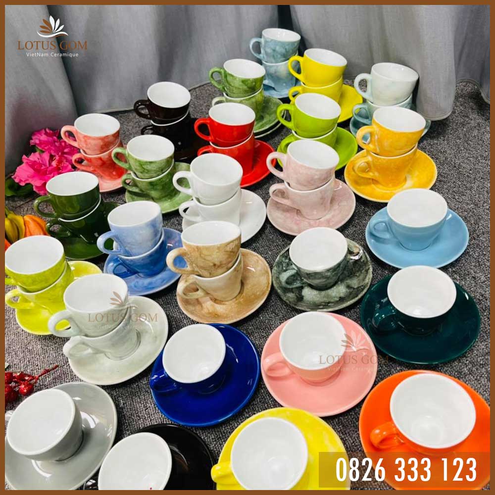 Ly Cà Phê Gốm Sứ Capuchino Cao Cấp [IN LOGO CỐC SỨ THEO YÊU CẦU]