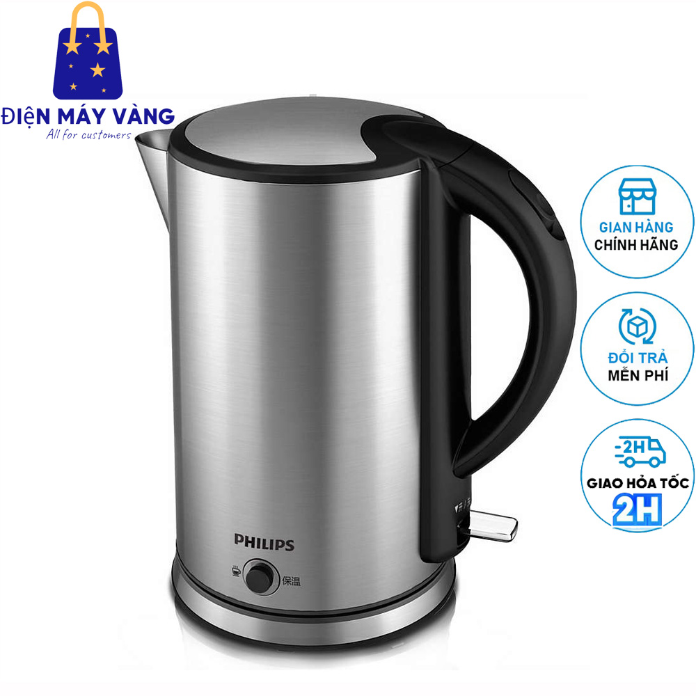 Ấm đun nước siêu tốc Philips HD9316 (Bạc) - Hàng nhập khẩu