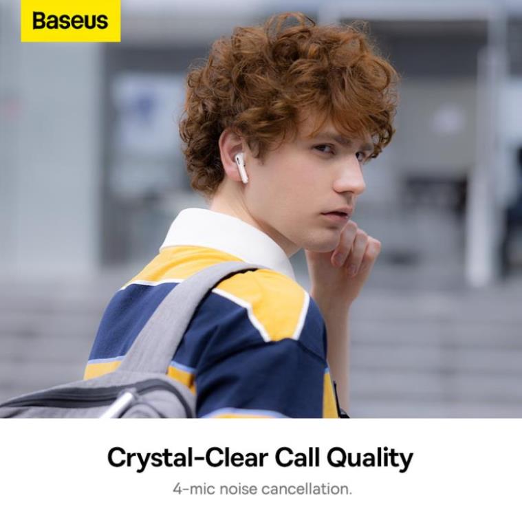 Tai Nghe Bluetooth Baseus WX5 4-Mic ENC Sử Dụng 30 Giờ