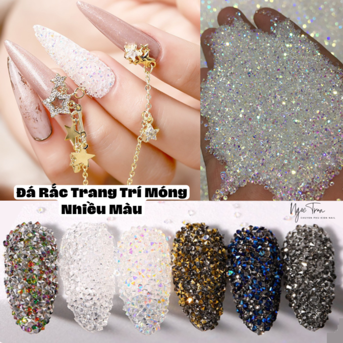 Hủ Đá Rắc Sáng Lấp Lánh Cao Cấp Trang Trí Móng Đủ Màu