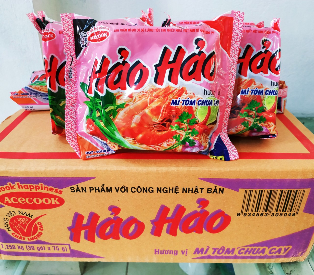 [ Freeship ] Mì tôm Hảo Hảo chua cay thùng 30 gói x 75g