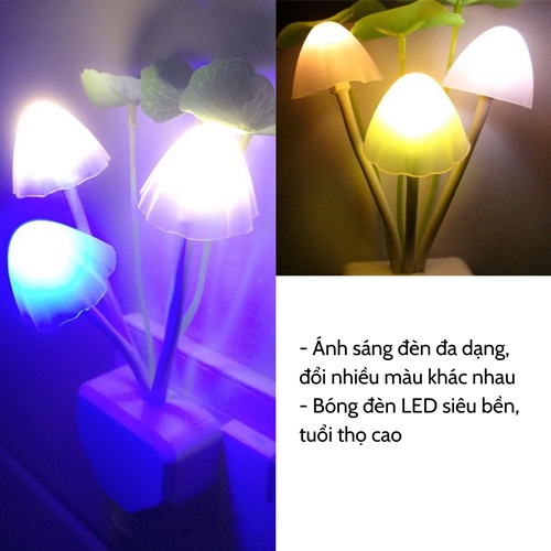 Đèn ngủ/Bóng Đèn cảm ứng ánh sáng hình nấm