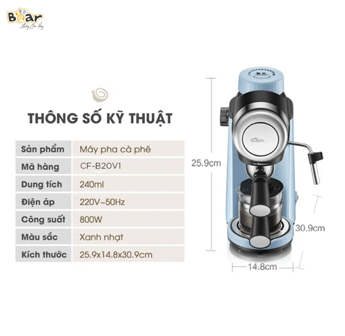 Máy pha cà phê Espresso Bear CF-B02V1 - An Gia Phúc