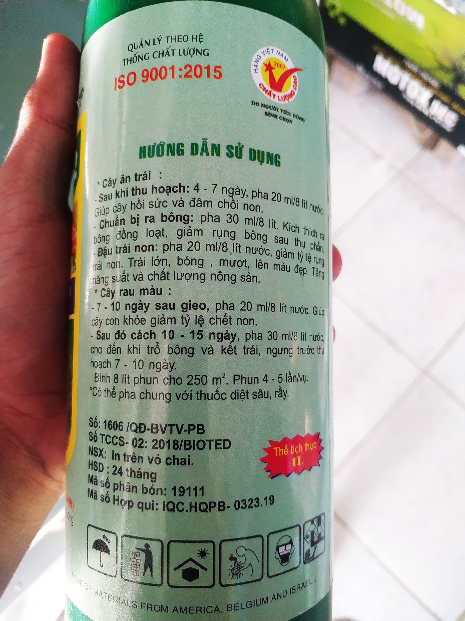 Phân bón lá NPK Bioted 602 - Chai 1 lít