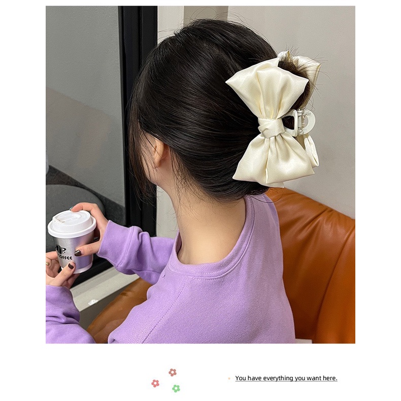 Cặp tóc nơ lụa hai tầng nơ lụa lớn đang yêu chanh xả - Y221