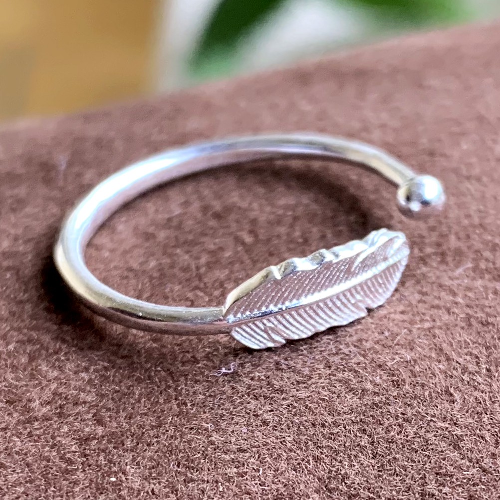 Nhẫn bạc nữ PANMILA - Nhẫn lông vũ (TS-NN-A4)