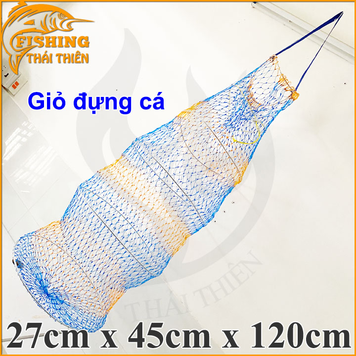 [HCM]Giỏ Đựng Cá Lưới Cước 2.5cm Vòng Cáp Dẻo Có Thể Gấp Gọn