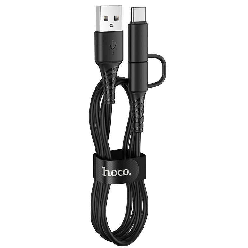 Cáp 2 đầu 2 in 1 HOCO X54 Micro / Type C và Micro / Lightning