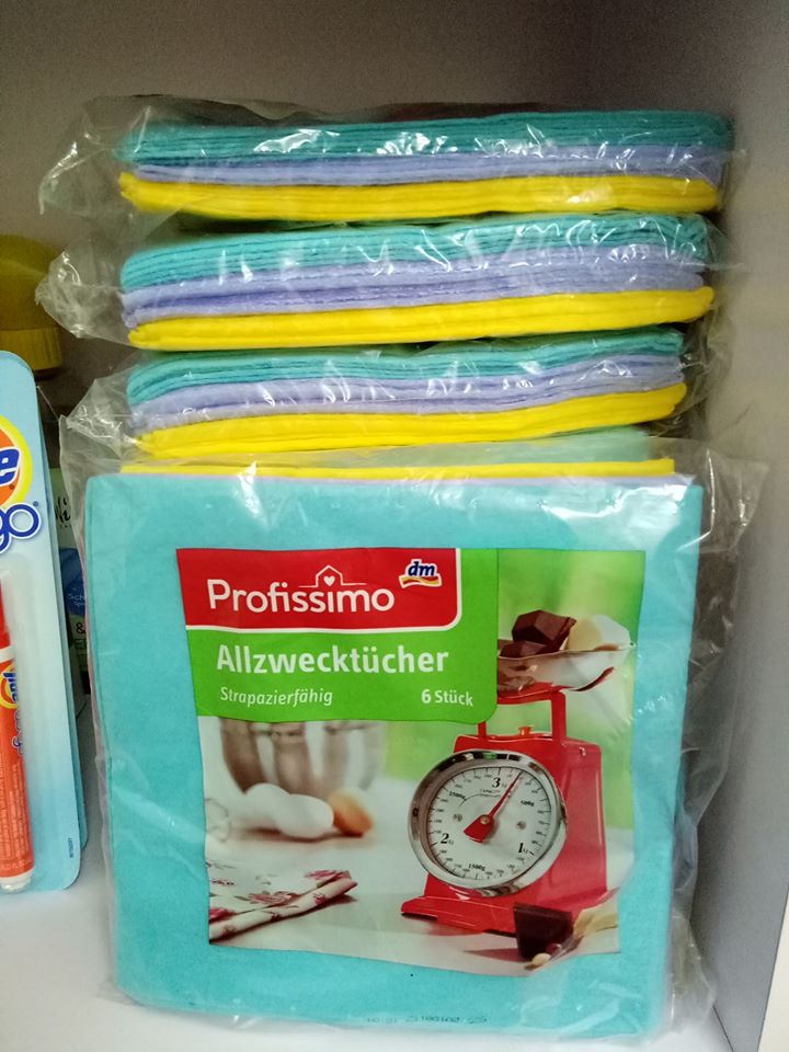Set 6 khăn lau đa năng vải xốp Profissimo nội địa Đức