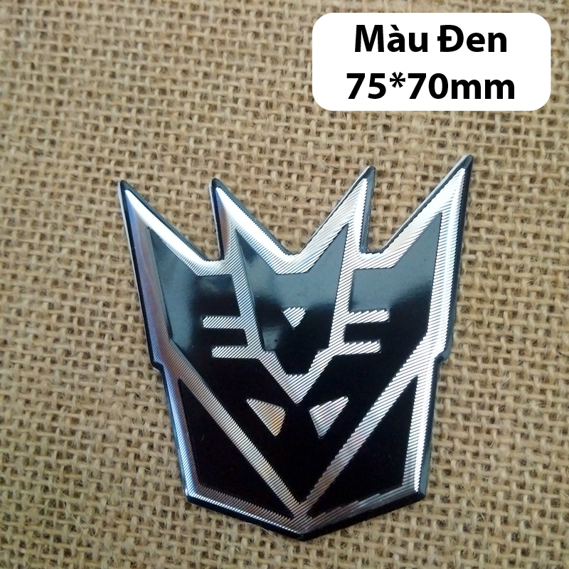 1 Tem nhôm đầu Transformer trang trí mão xe,mặt nạ xe máy