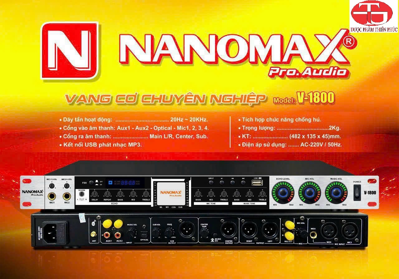 Vang cơ chống hú nanomax v-1800 - hàng chính hãng - công ty thiên phúc