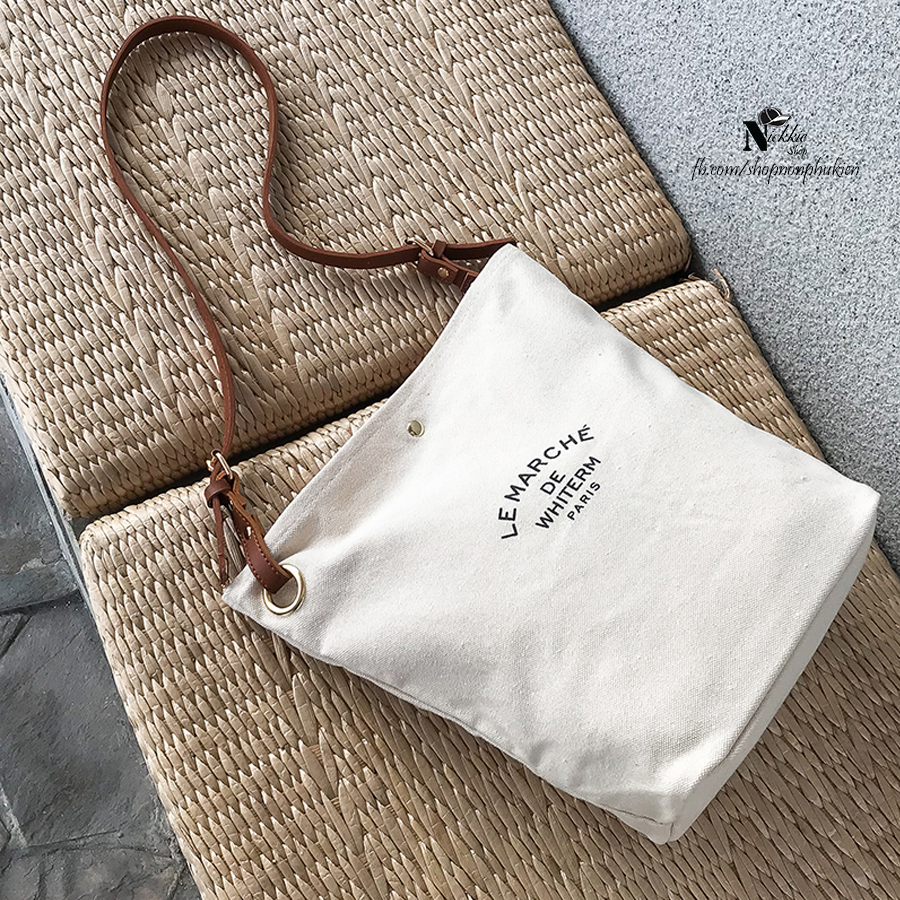 Túi vải canvas Le Marche De Whiterm