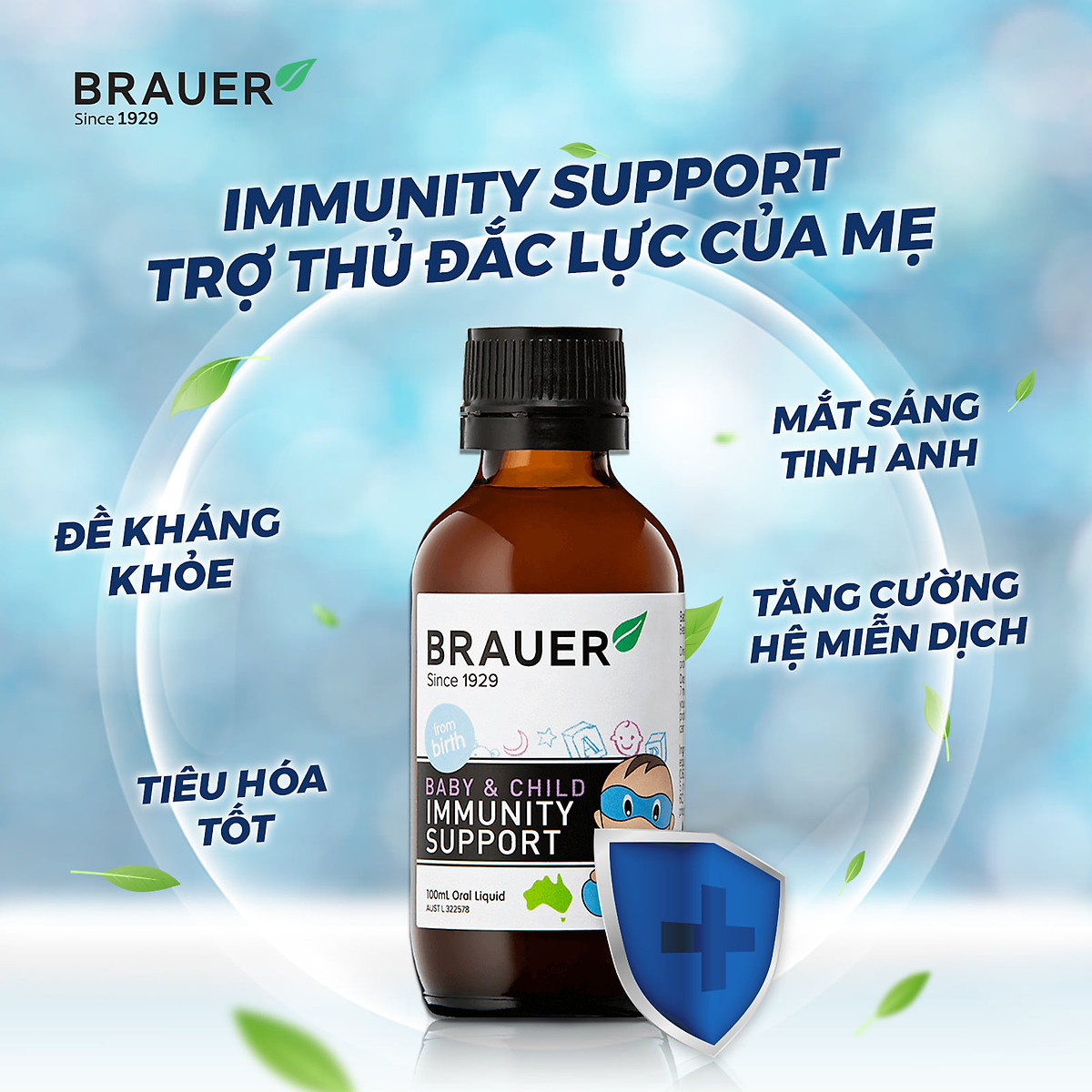 Siro tăng đề kháng Brauer Immunity Support 100ml của Úc